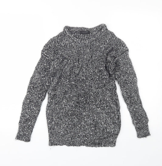 Atmosphere Womens Black Round Neck  Polyester Pullover Jumper Size 8