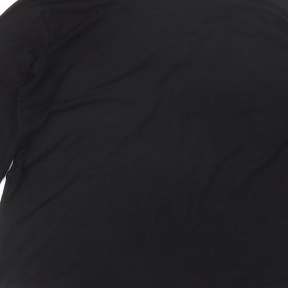 Preworn Womens Black  Cotton Basic Blouse Size XL V-Neck