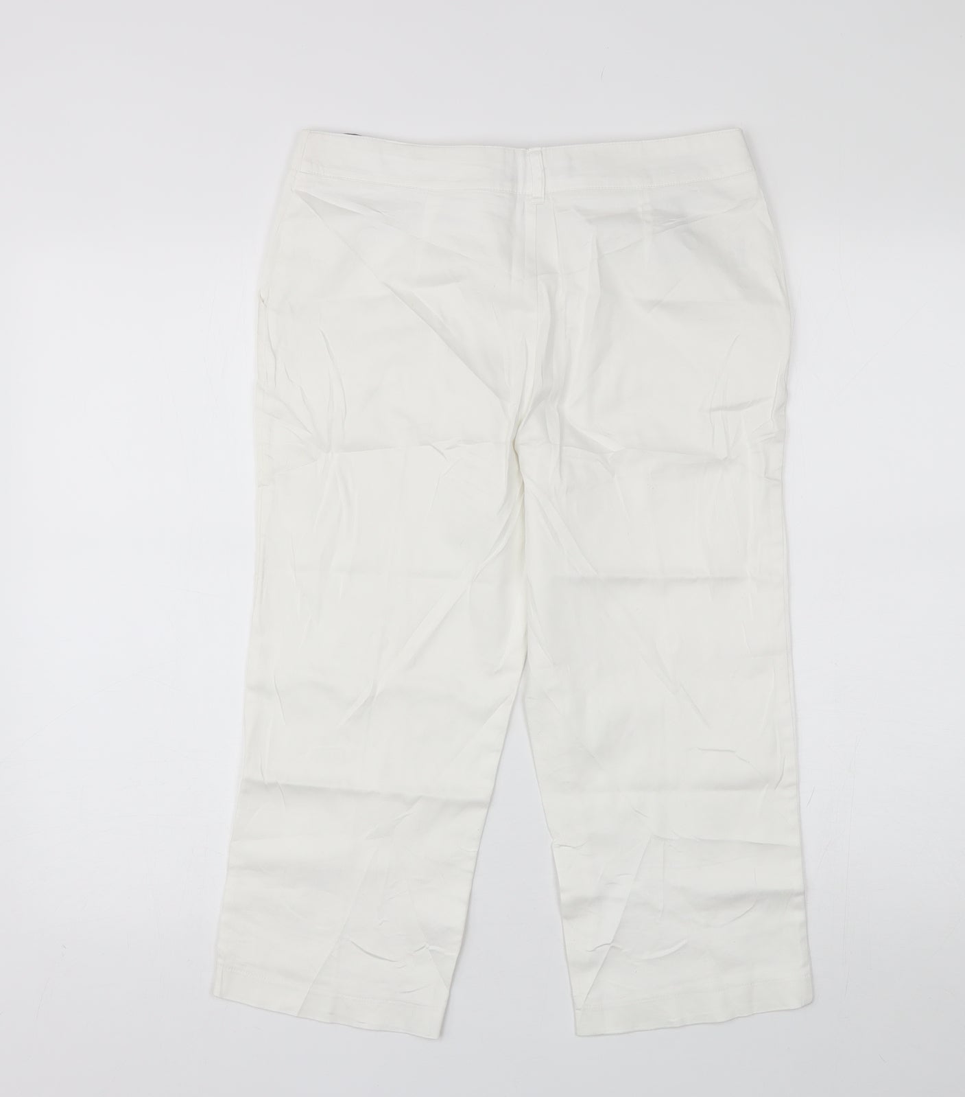 Papaya Womens White  Cotton Chino Trousers Size 10 L20 in Regular