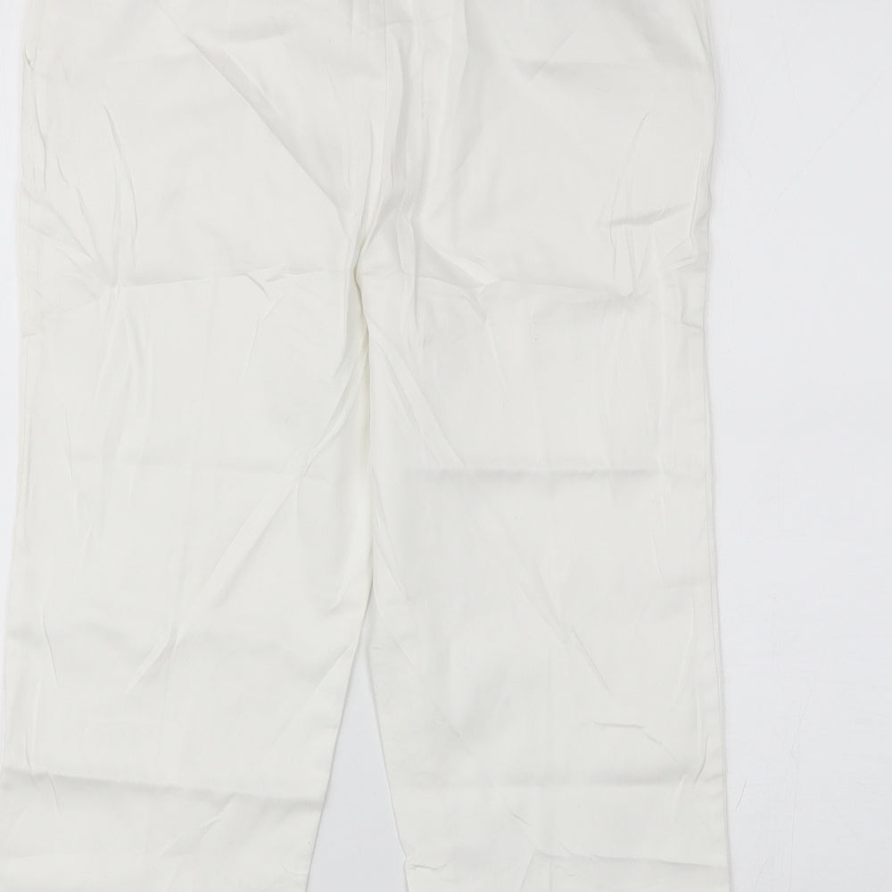 Papaya Womens White  Cotton Chino Trousers Size 10 L20 in Regular