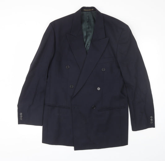 Marks and Spencer Mens Blue  Wool Jacket Blazer Size M