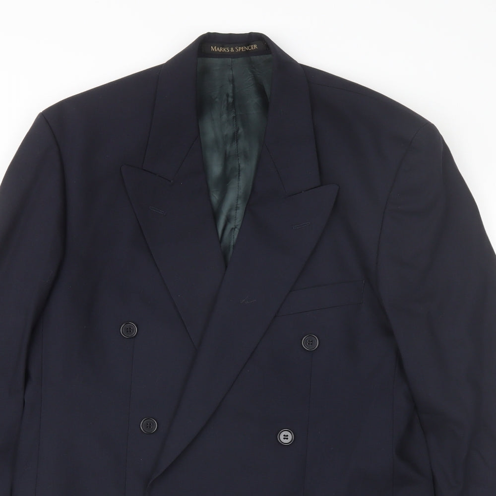 Marks and Spencer Mens Blue  Wool Jacket Blazer Size M