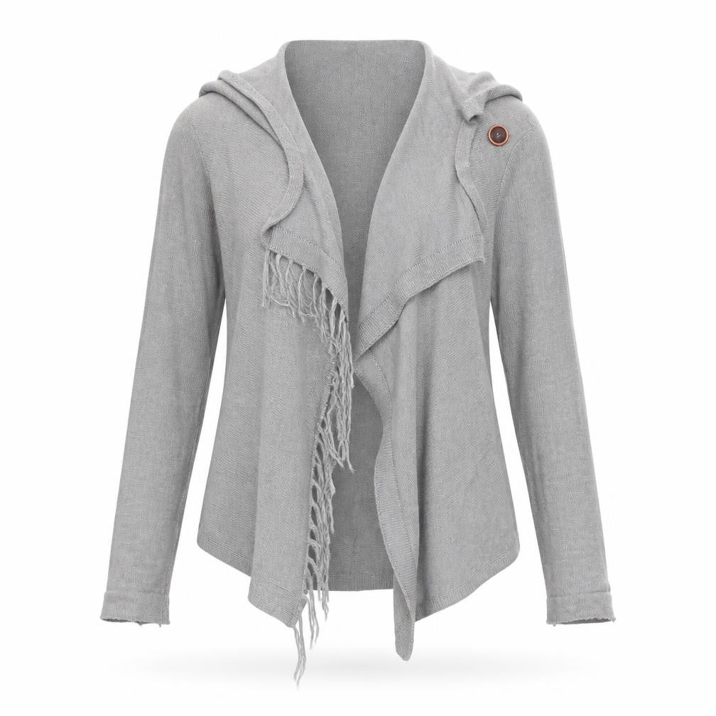 Object Womens Grey Collared  Acrylic Cardigan Jumper Size M