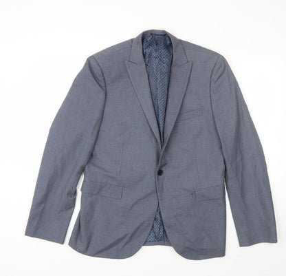 Next Mens Blue  Polyester Jacket Blazer Size 42