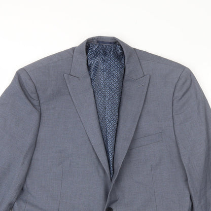 Next Mens Blue  Polyester Jacket Blazer Size 42