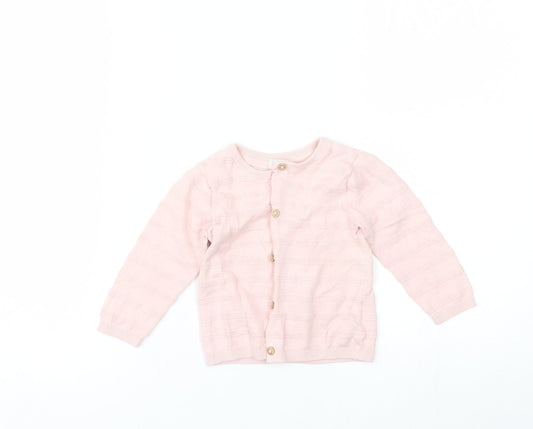 H&M Baby Pink  Cotton Cardigan Jumper Size 6-9 Months