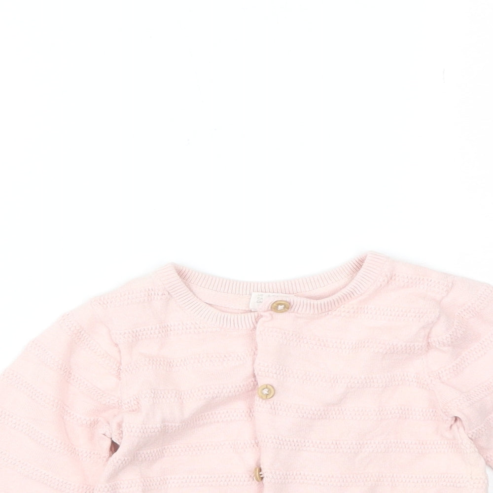 H&M Baby Pink  Cotton Cardigan Jumper Size 6-9 Months