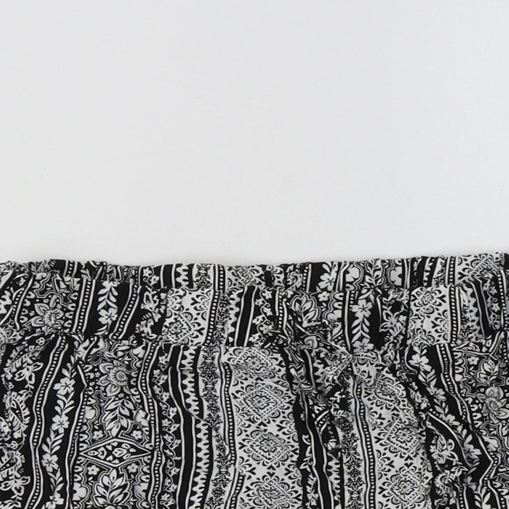 New Look Girls Black Geometric Viscose Bermuda Shorts Size 13 Years  Regular