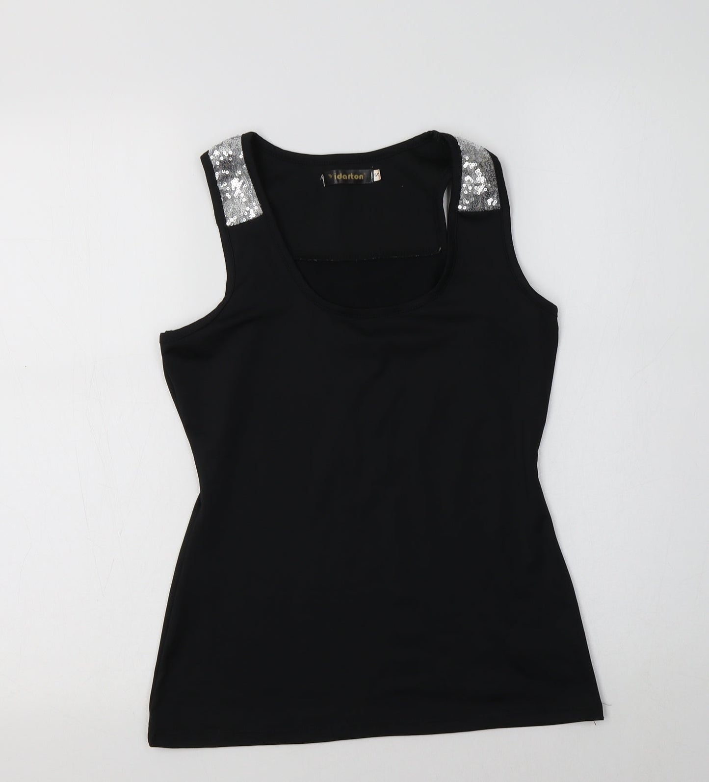 Yidarton Womens Black  Polyester Basic Tank Size S Scoop Neck