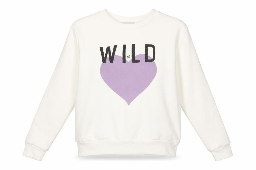 Primark Womens White  Cotton Pullover Sweatshirt Size 8   - WILD AT LOVE