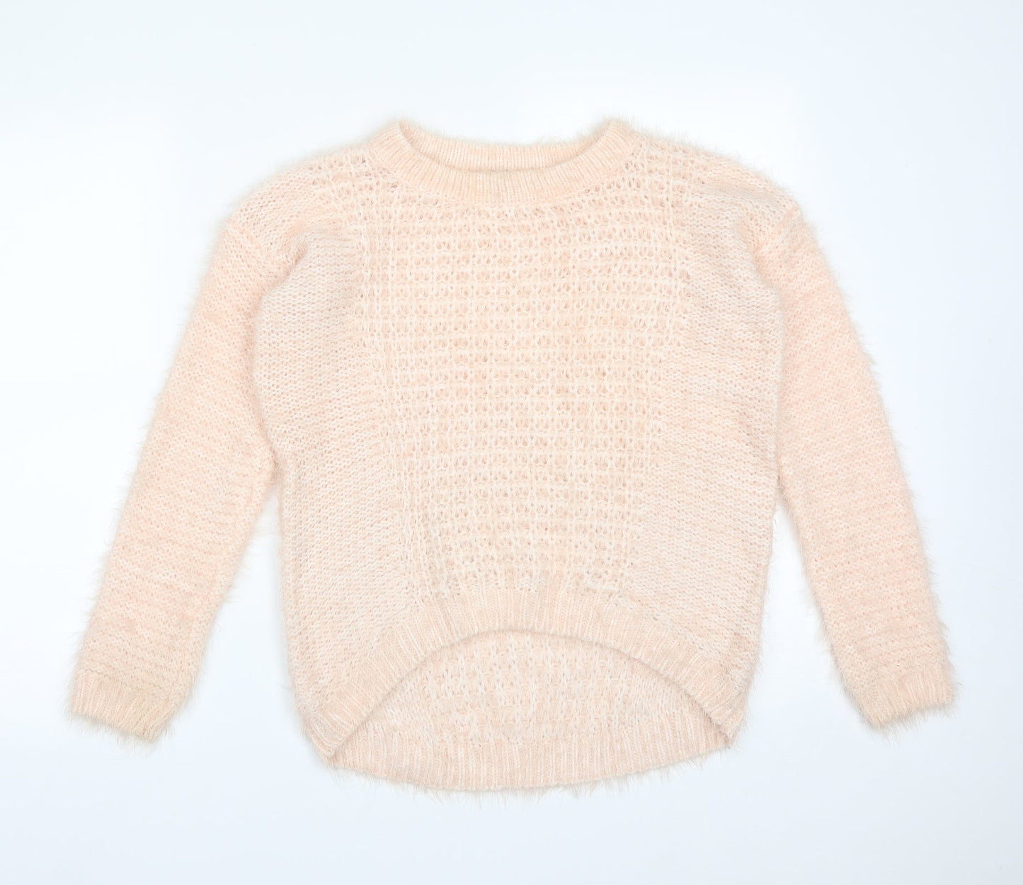New Look Womens Pink  Acrylic Pullover Sweatshirt Size 8