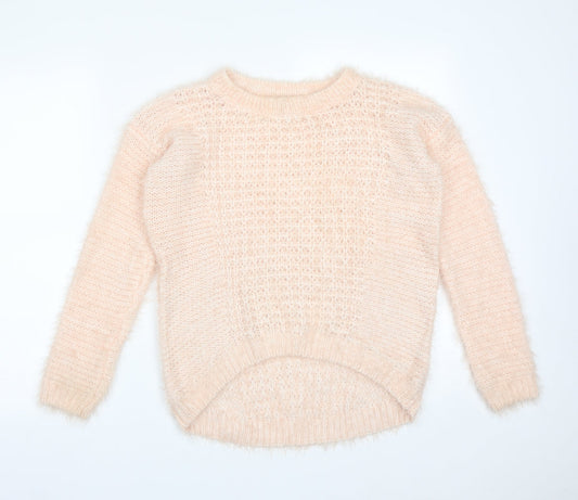 New Look Womens Pink  Acrylic Pullover Sweatshirt Size 8