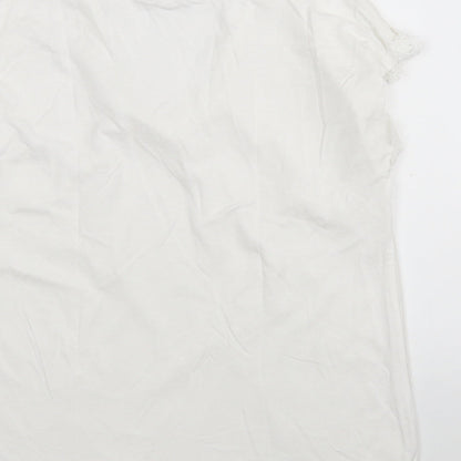 Preloved NAfNaf Womens White   Basic Blouse Size XS V-Neck - Label