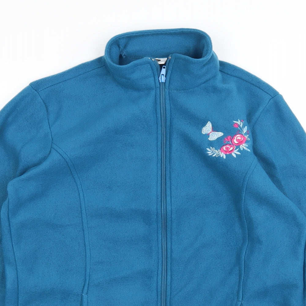 allison vallie Womens Green  Polyester Full Zip Sweatshirt Size S