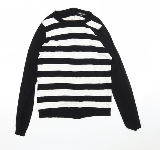 Warehouse Womens Multicoloured Round Neck Striped Viscose Pullover Jumper Size 10