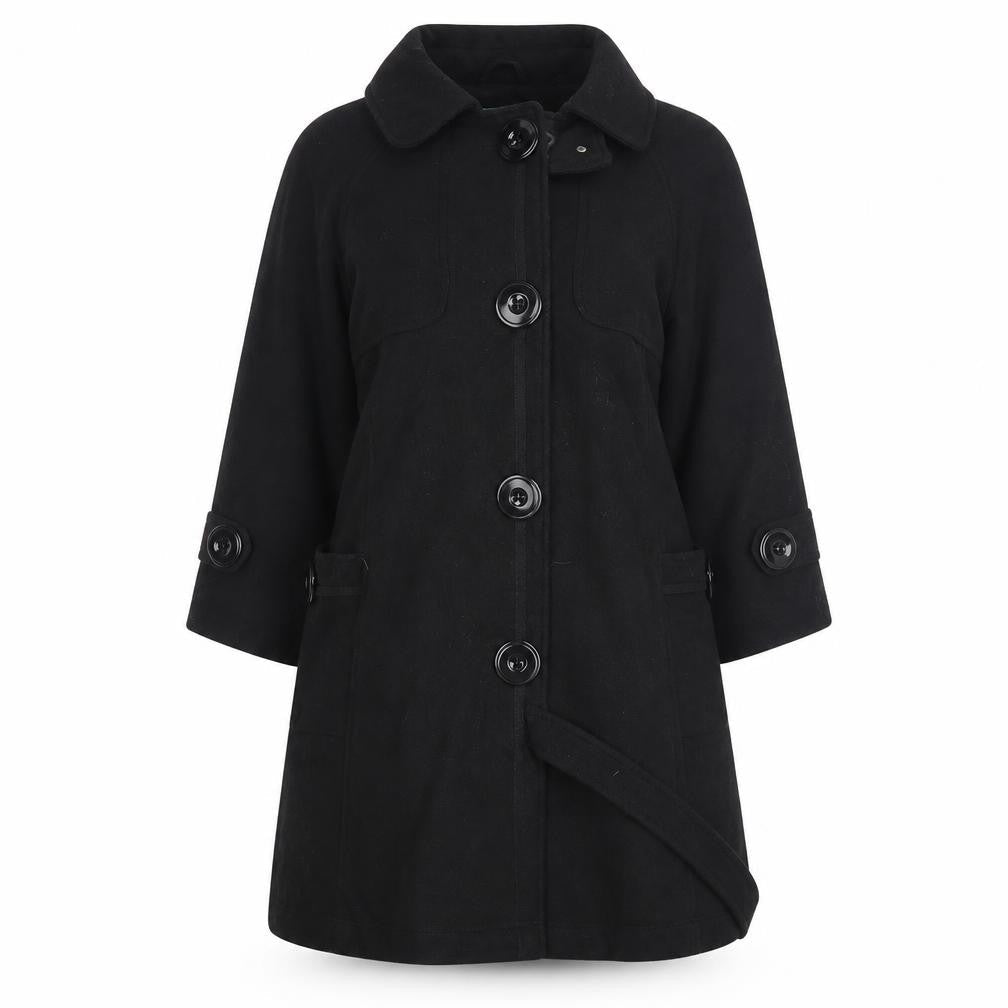 New Look Womens Black   Overcoat Coat Size 12
