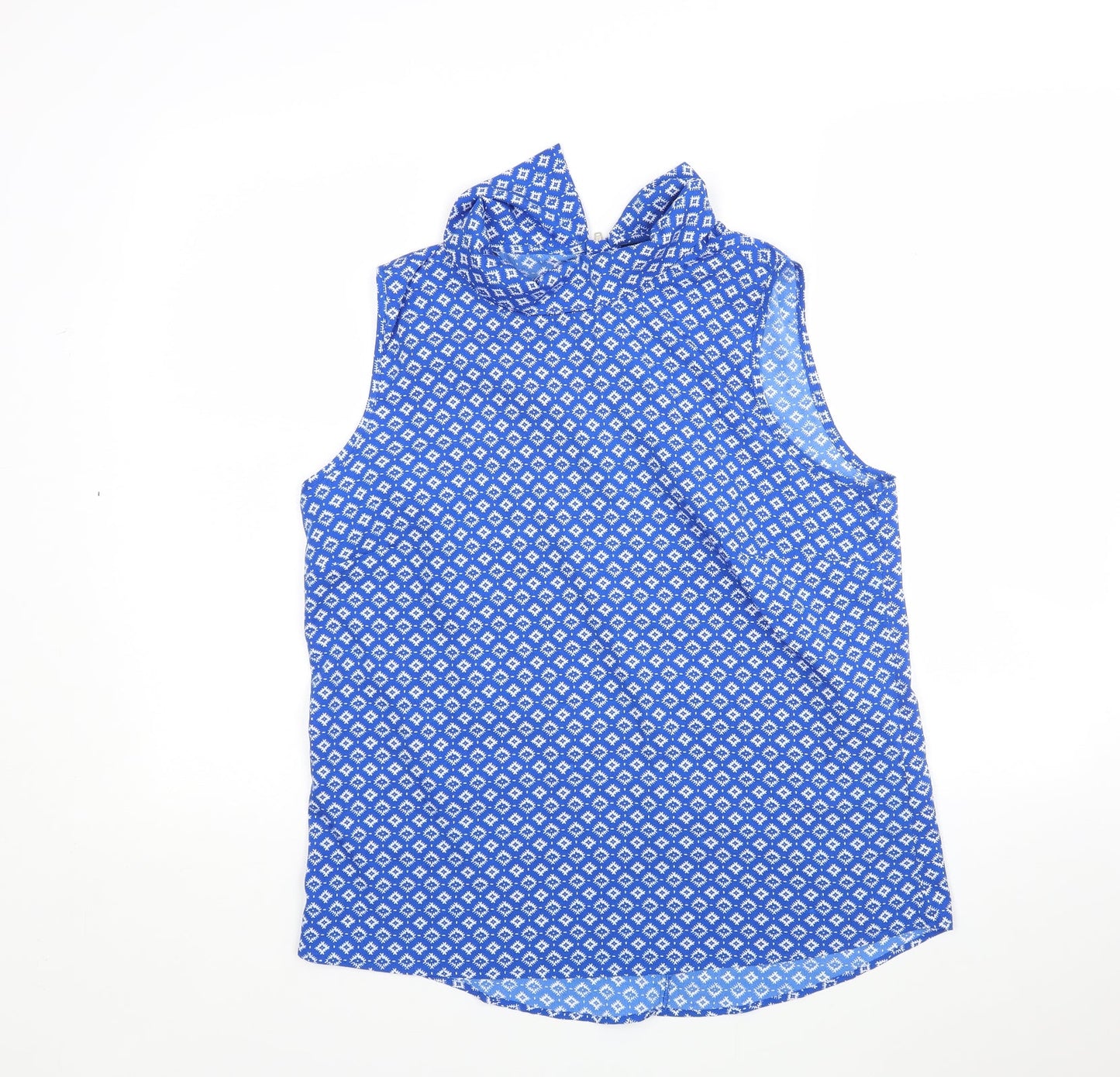 Kushi Womens Multicoloured Geometric Polyester Basic Blouse Size 16 Collared
