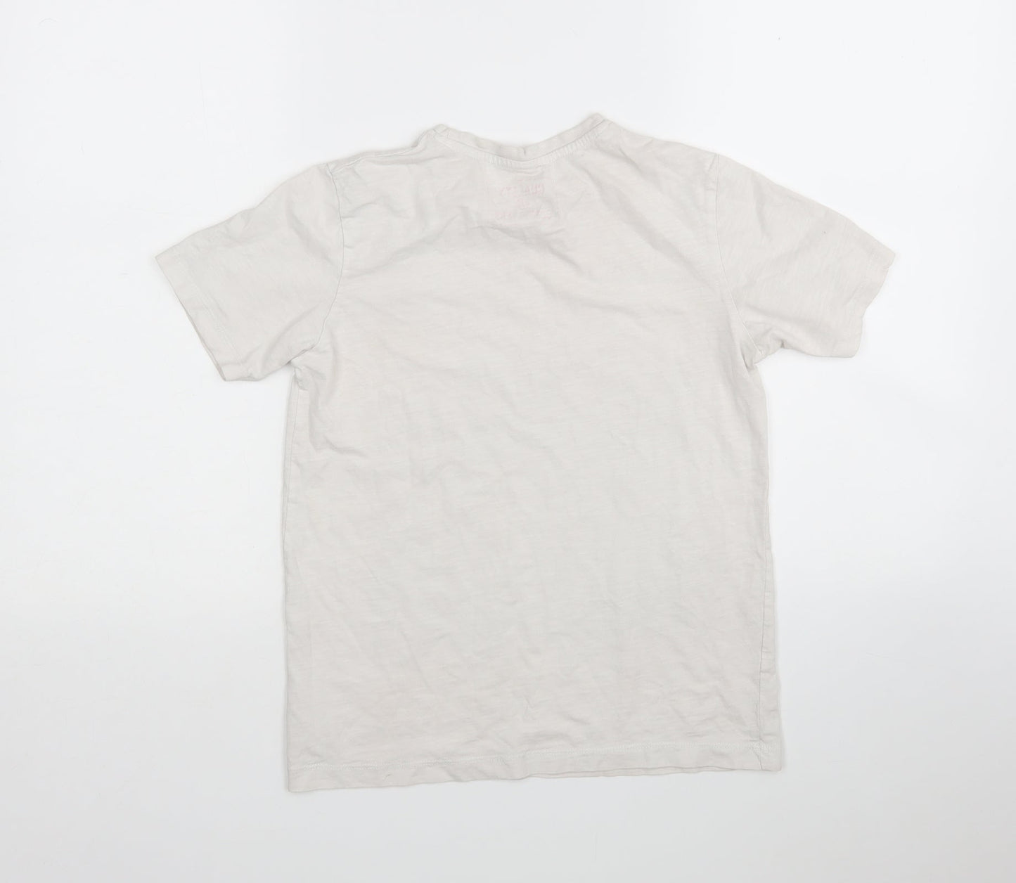 Matalan Boys White  Cotton Basic T-Shirt Size 11 Years Round Neck