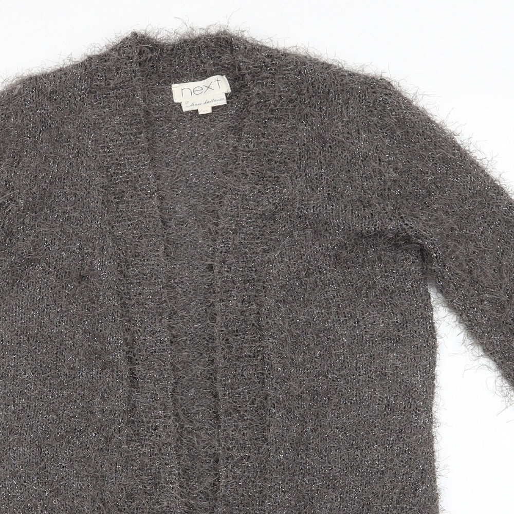NEXT Womens Grey V-Neck  Polyester Cardigan Jumper Size XS   - Subtle shimmer effect
