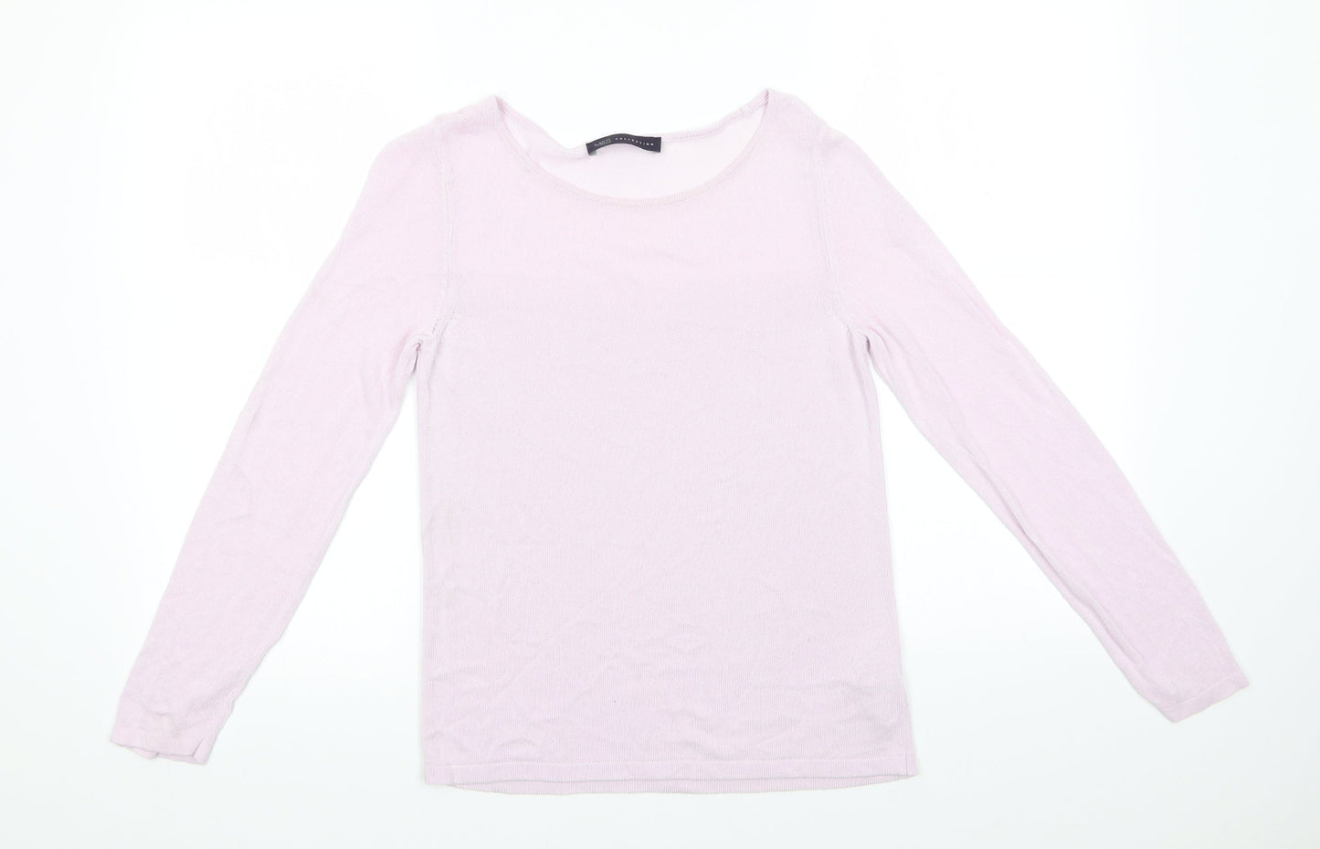 Marks and Spencer Womens Pink Round Neck  Viscose Pullover Jumper Size 8   - Pale pink