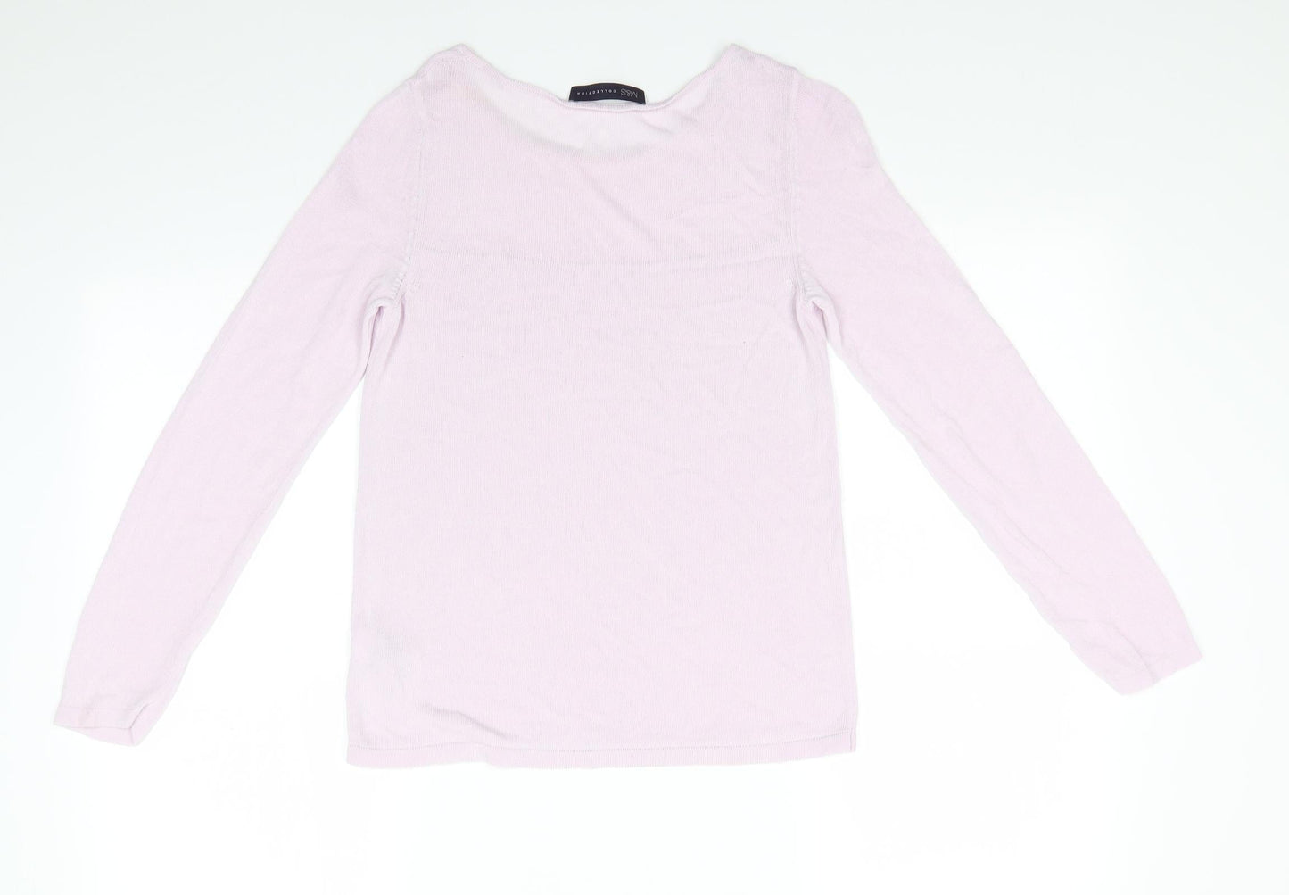 Marks and Spencer Womens Pink Round Neck  Viscose Pullover Jumper Size 8   - Pale pink