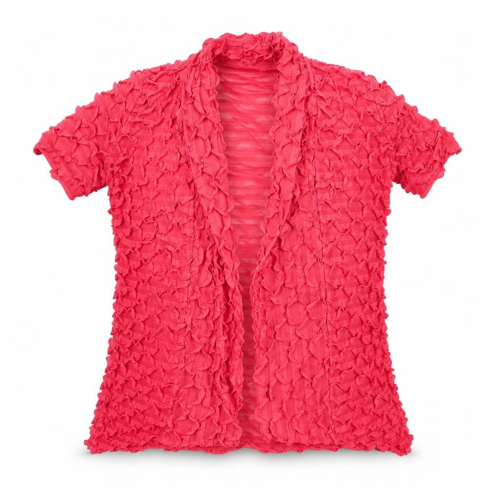 Rank Lyman Womens Orange   Jacket  Size 10   - Ruffled Stripes