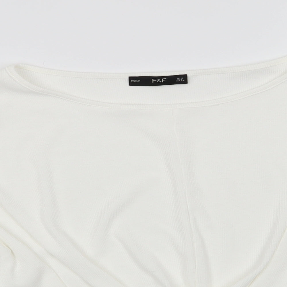 Florence and Fred Womens Ivory Round Neck  Polyester Pullover Jumper Size 12   - Twisted Hem Detail