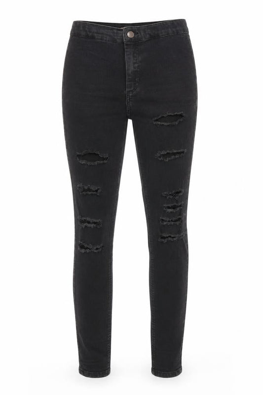 Topshop Womens Black  Cotton Skinny Jeans Size 26 in L26 in Regular