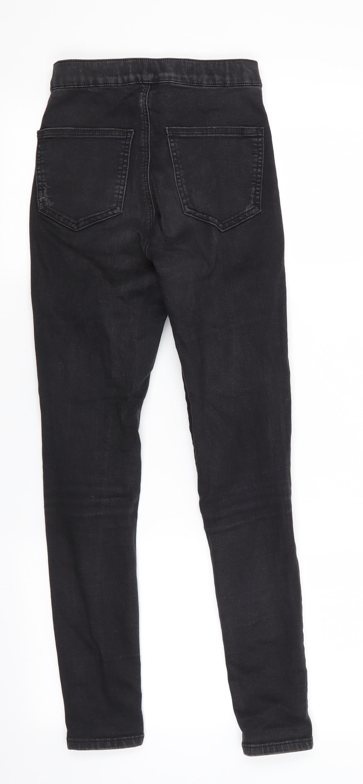 Topshop Mens Black  Cotton Skinny Jeans Size 26 in L26 in Regular