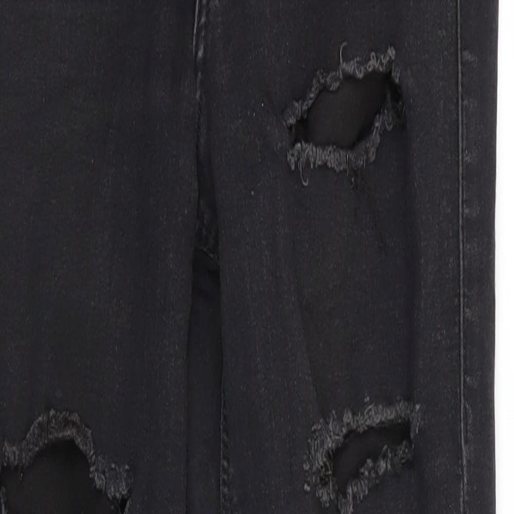 Topshop Mens Black  Cotton Skinny Jeans Size 26 in L26 in Regular
