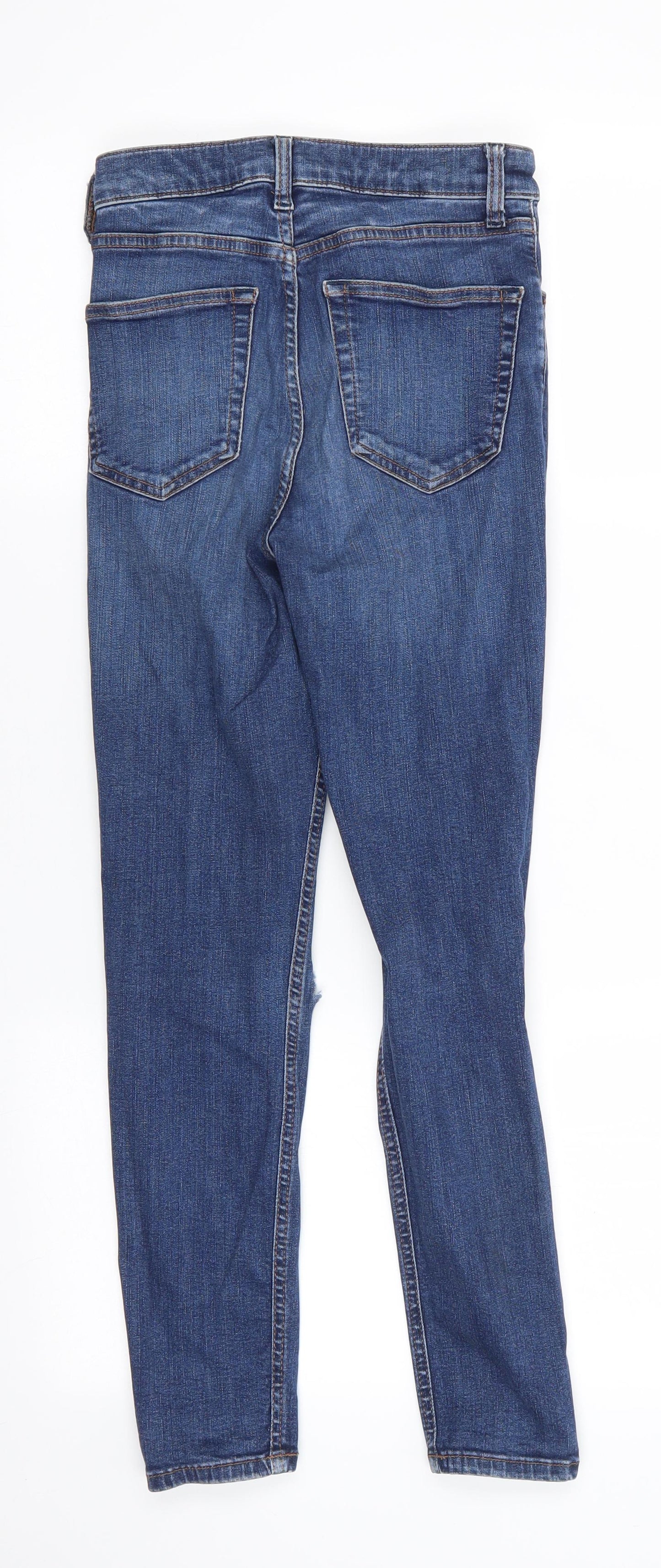 Topshop Mens Blue  Cotton Skinny Jeans Size 26 in L24 in Regular  - cropped