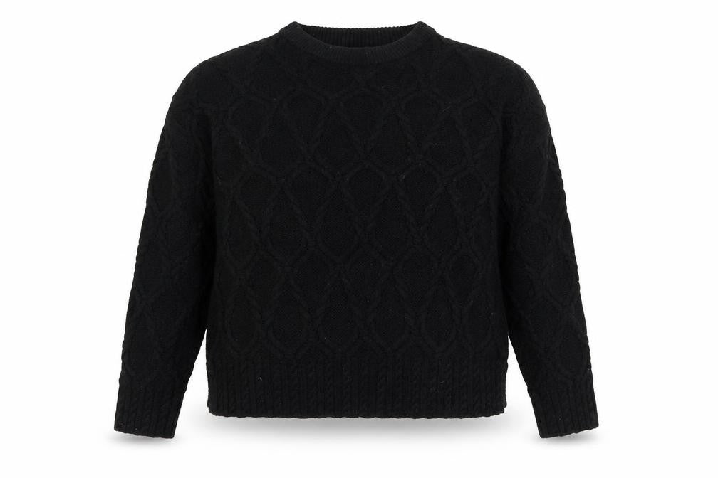 Papaya Womens Black Round Neck  Acrylic Pullover Jumper Size L