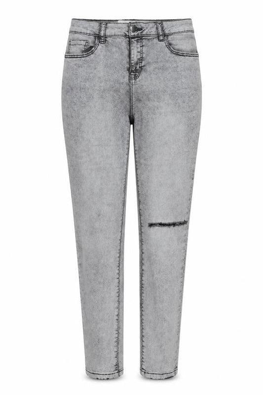 Denim & Co. Womens Grey  Cotton Trousers  Size 12 L28 in Regular