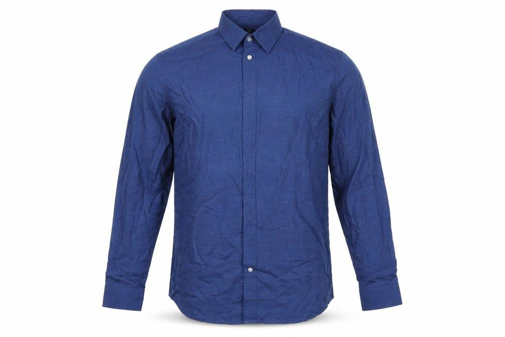 H&M Mens Blue  Polyester  Button-Up Size XL Collared