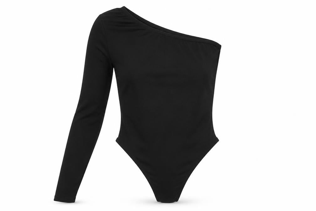 PRETTYLITTLETHING Womens Black  Polyester Leotard One-Piece Size 8