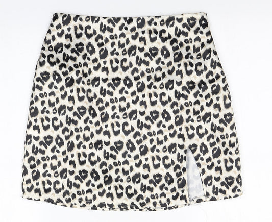 Preworn Womens Brown Animal Print  Straight & Pencil Skirt
