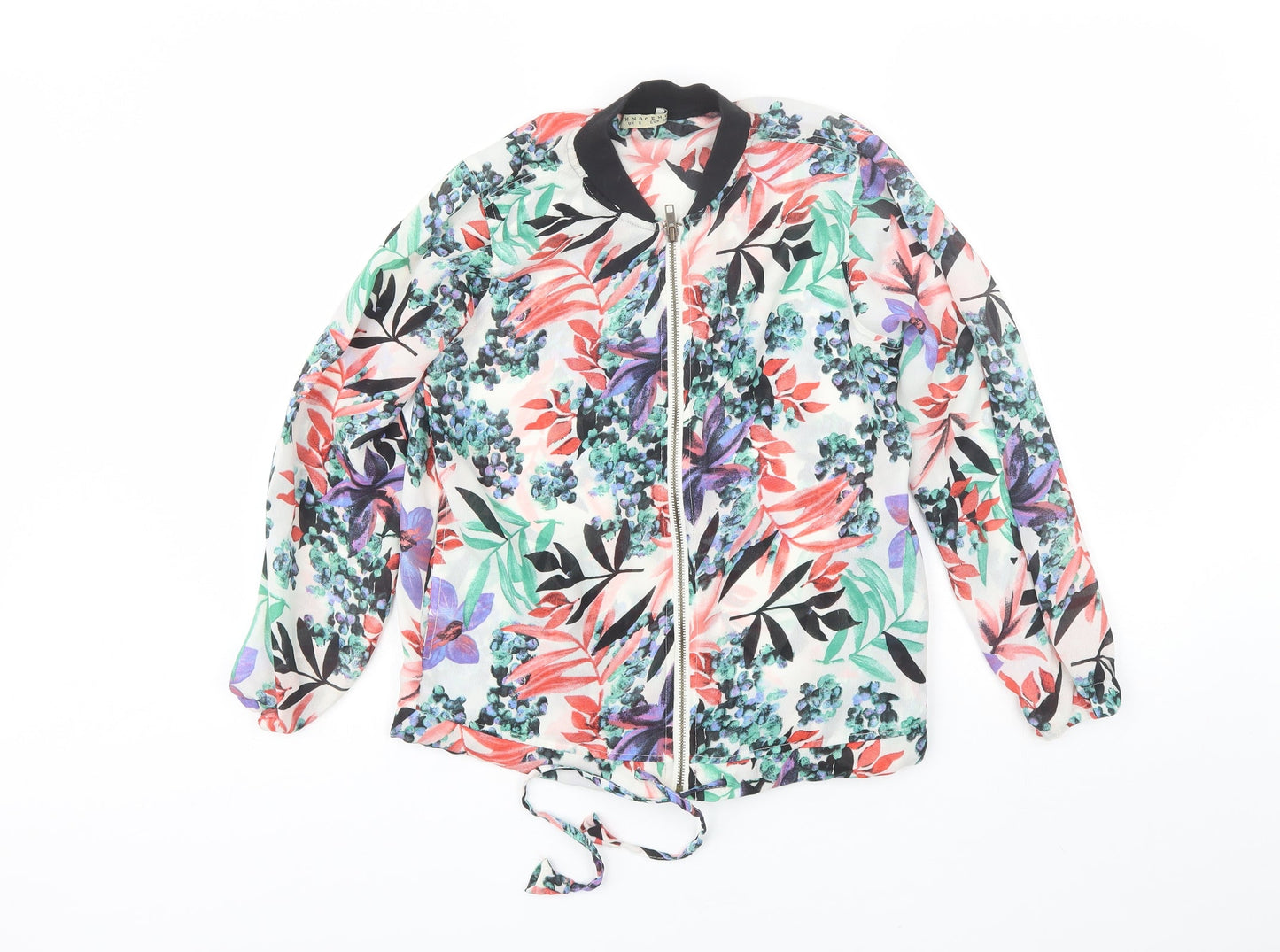 Innocence Womens White Floral  Jacket  Size 8