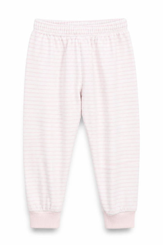 Disney Girls Pink Striped Polyester  Pyjama Pants Size 4 Years