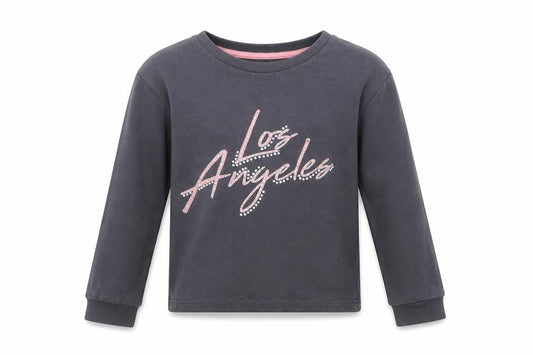 George Girls Grey Round Neck  Cotton Pullover Jumper Size 7-8 Years   - Los Angeles