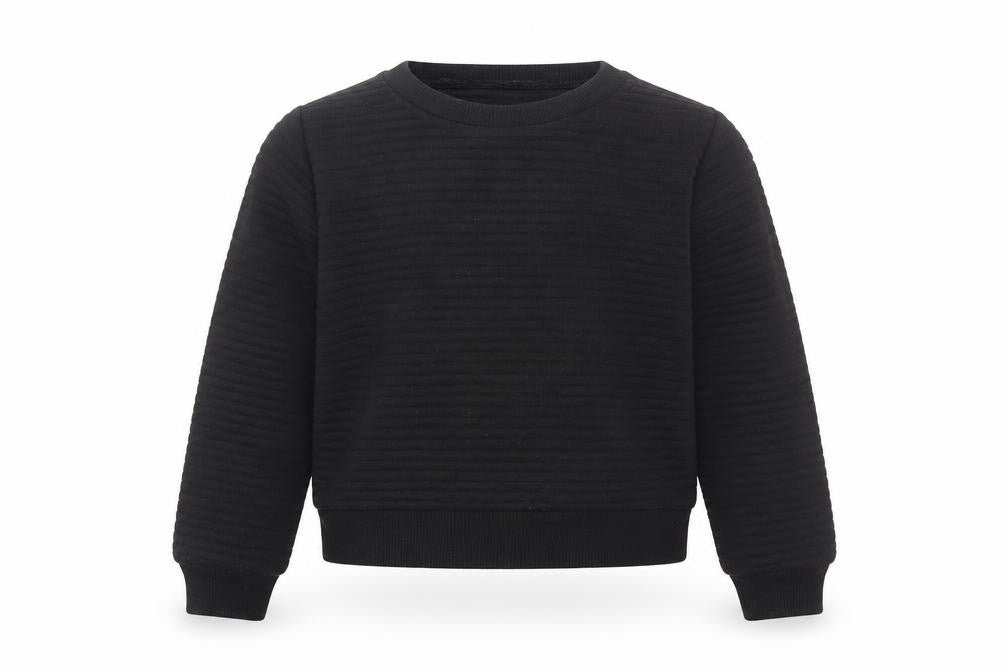 Miss E-vie Girls Black Round Neck  Polyester Pullover Jumper Size 7-8 Years
