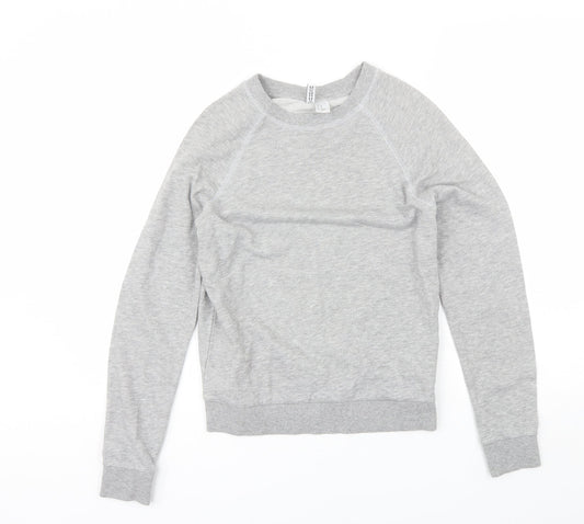 Divided Womens Grey Round Neck  Cotton Pullover Jumper Size XS