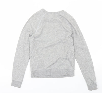 Divided Womens Grey Round Neck  Cotton Pullover Jumper Size XS