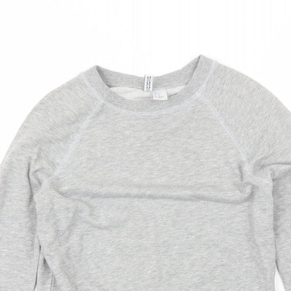 Divided Womens Grey Round Neck  Cotton Pullover Jumper Size XS