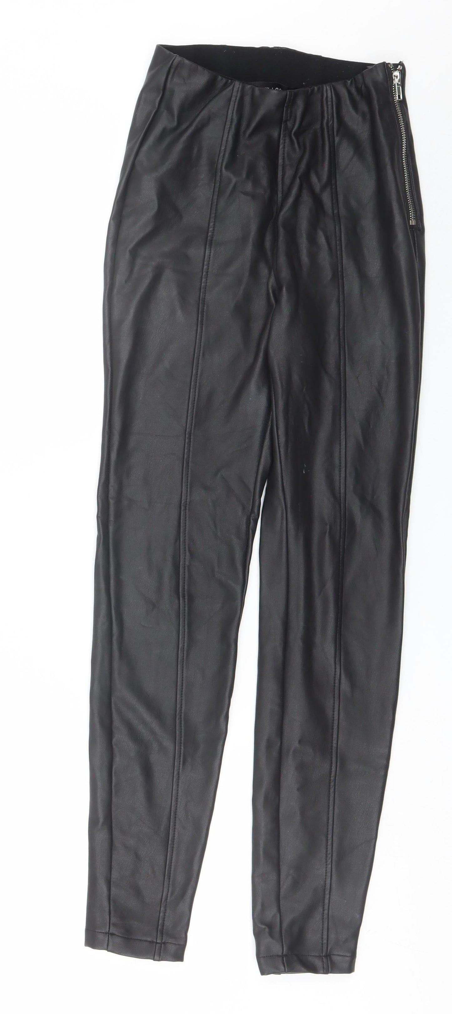 New Look Womens Black  Polyurethane Jegging Trousers Size 6 L28 in Regular