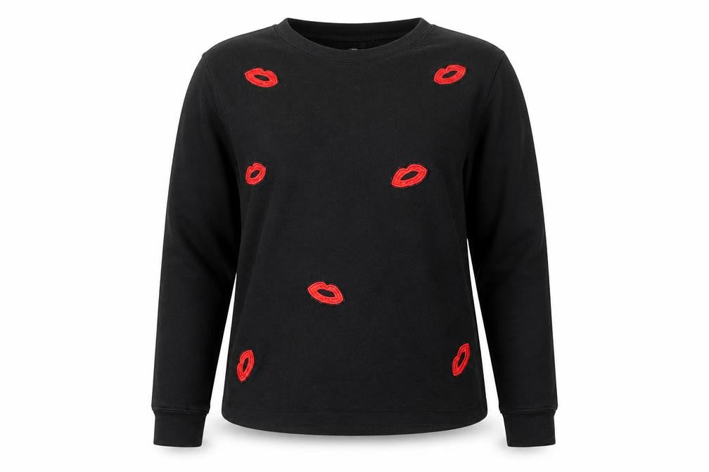 H&M Womens Black Round Neck  Cotton Pullover Jumper Size M