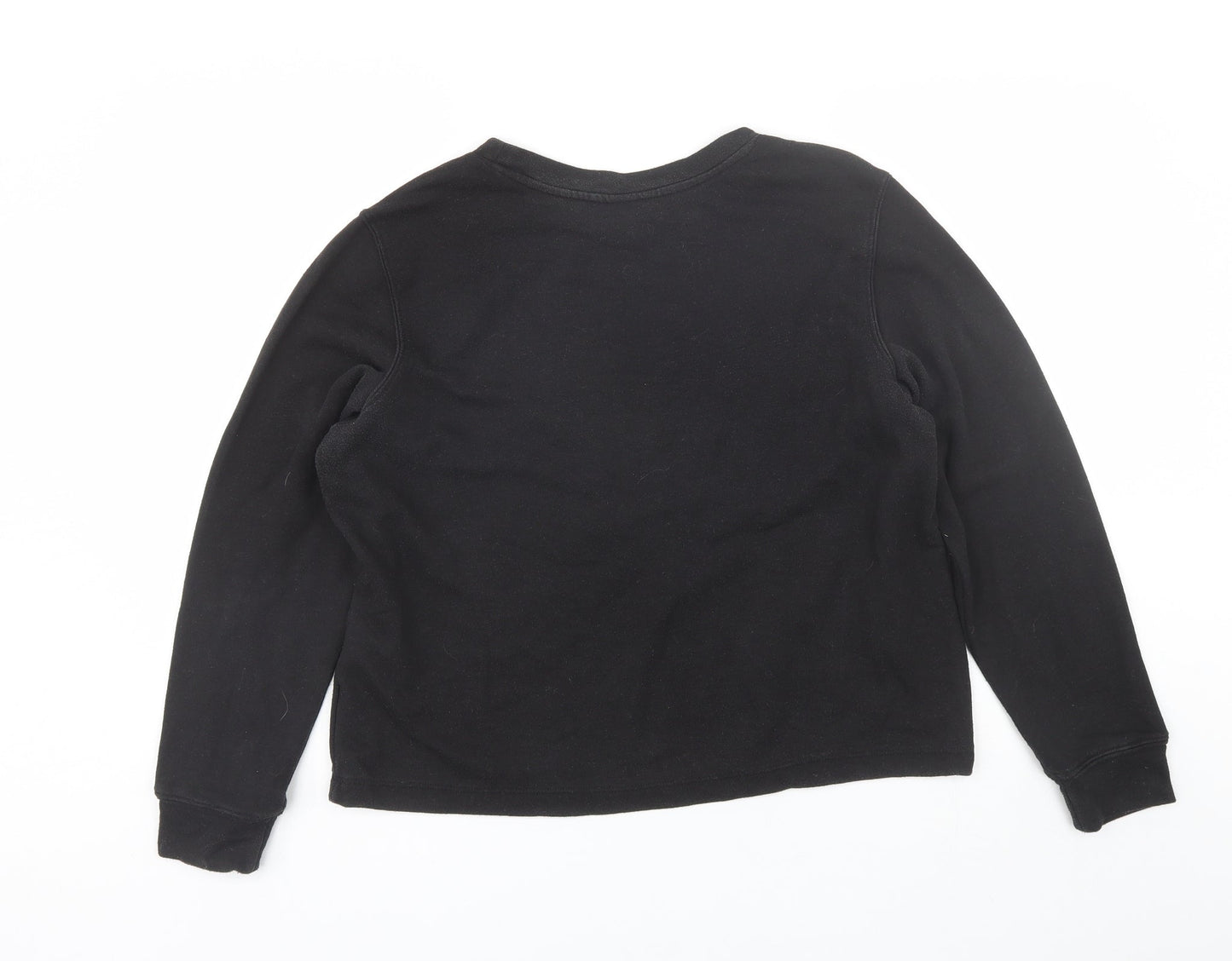H&M Womens Black Round Neck  Cotton Pullover Jumper Size M