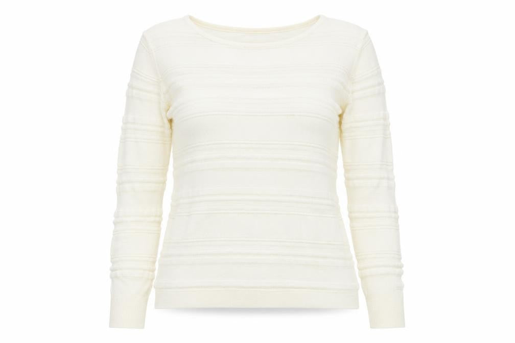 Mango Womens Ivory  Polyester Blend Basic Blouse Size S Round Neck