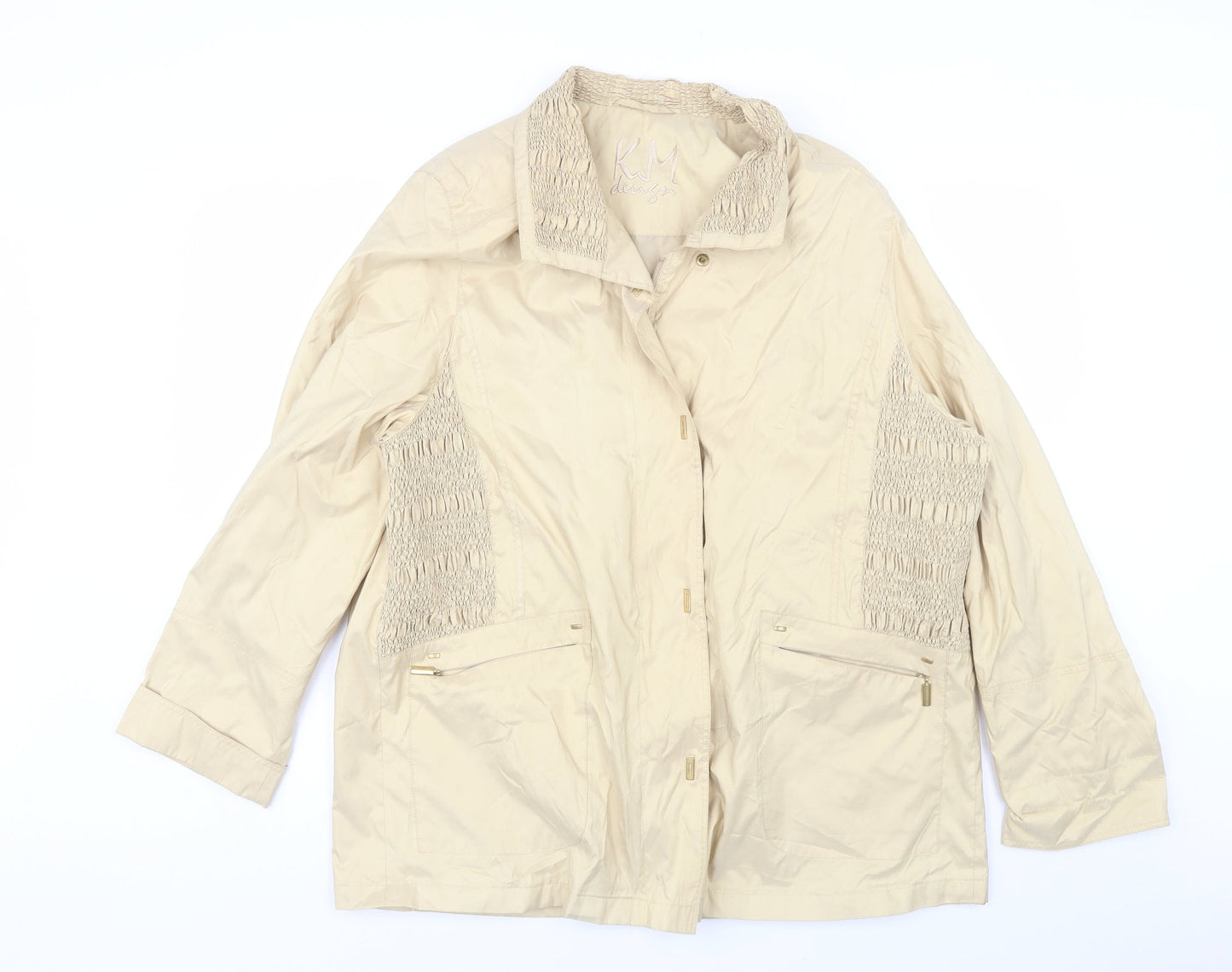 KM Design Womens Gold   Windbreaker Jacket Size 18