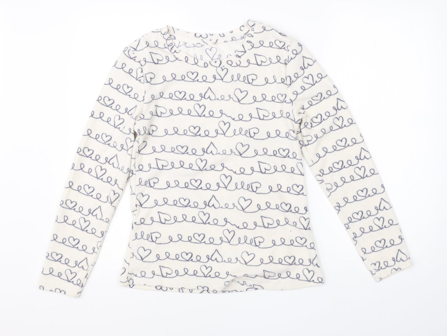 George Girls White  Polyester  Pyjama Top Size 8-9 Years