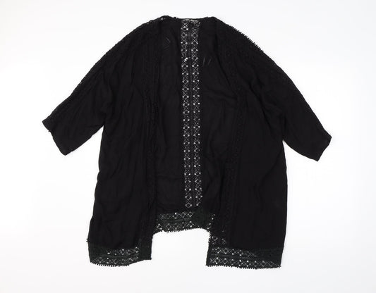 Select Womens Black Round Neck  Viscose Cape Jumper Size 12